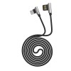 HOCO U42 90 Degree Exquisite Steel Type C Charging Data Cable For Tablet Smartphone 1.2M - Black