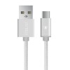 BIAZE 1M USB 3.1 Type C Charging Sync Data Cable for Tablet Cell Phone   - Silver