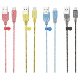 HOCO U73 Transparent Silica Gel Micro USB Data Charge Cable for Tablet Smartphone 1.2M - Black