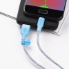 HOCO U73 Transparent Silica Gel Micro USB Data Charge Cable for Tablet Smartphone 1.2M - Black