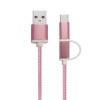 TIANSTON Original 1M Aluminum Nylon Metal Plug Usb Type-C Cable Sync Charge Cable   - Rose Gold