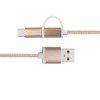 TIANSTON Original 1M Aluminum Nylon Metal Plug Usb Type-C Cable Sync Charge Cable   - Rose Gold