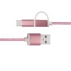TIANSTON Original 1M Aluminum Nylon Metal Plug Usb Type-C Cable Sync Charge Cable   - Rose Gold