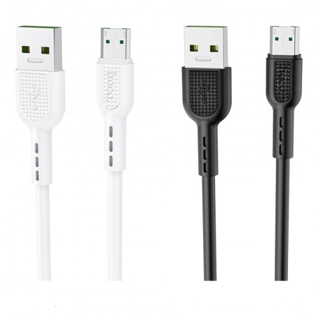 HOCO X33 Micor USB 4A 7pin Charging Data Cable for Tablet Smartphone 1M - Black