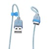 HOCO U73 Transparent Type C Charge Data Cable for Tablet Smartphone - Blue