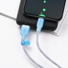 HOCO U73 Transparent Type C Charge Data Cable for Tablet Smartphone - Blue