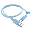 HOCO U73 Transparent Type C Charge Data Cable for Tablet Smartphone - Blue