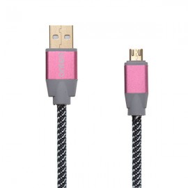  Onten OTN 3288 lightning to USB Nylon braided cable for Android devices  - Rose