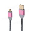  Onten OTN 3288 lightning to USB Nylon braided cable for Android devices  - Rose
