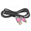  Onten OTN 3288 lightning to USB Nylon braided cable for Android devices  - Rose