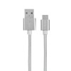 FONENG 1M Alloy Nylon Braid Micro USB Fast Charging Cable Date for Tablet Cell Phone - Silver