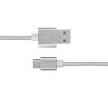 FONENG 1M Alloy Nylon Braid Micro USB Fast Charging Cable Date for Tablet Cell Phone - Silver