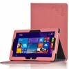 Tri-fold PU Leather Case Stand Cover For Teclast X16HD 3G Tablet - Black