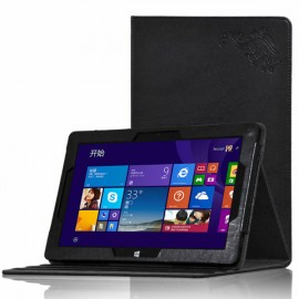 Tri-fold PU Leather Case Stand Cover For Teclast X16HD 3G Tablet - Black