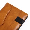 PU Leather Folding Stand Hand Strap Holder Wallet with Cards Slot Tablet Case for Samsung T380 - Brown
