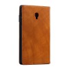 PU Leather Folding Stand Hand Strap Holder Wallet with Cards Slot Tablet Case for Samsung T380 - Brown