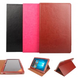   Stand Flip Folio Cover PU Leather Tablet Case Cover for Teclast Tbook 12 Pro - Black