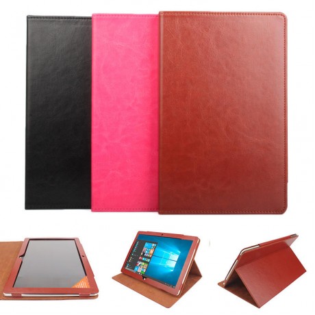  Stand Flip Folio Cover PU Leather Tablet Case Cover for Teclast Tbook 12 Pro - Black