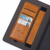 PU Leather Folding Stand Hand Strap Holder Wallet Style Tablet Case for Samsung T280 - Brown