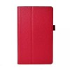 Lichee Pattern Folding Stand PU Leather Case For Samsung Tab 8.4 T700 - Rose Red