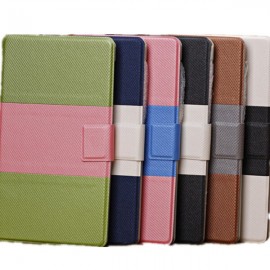 Contrast Color PU Leather Case With Card Holder For Google Nexus 7 2nd - White