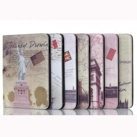 Vintage Design Folding Stand Case Cover For Samsung Galaxy Tab4 T530 - Ferris Wheel