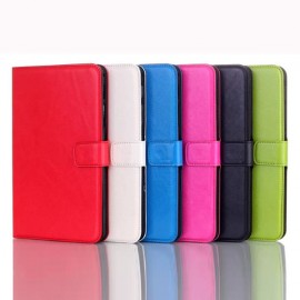 Crazy Horse Design Folding Stand Case For Samsung Galaxy Tab4 T330 - Rose Red