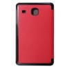 Triple Folding Stand PU Leather Case Cover 8 Inch for Samsung T377 - Red