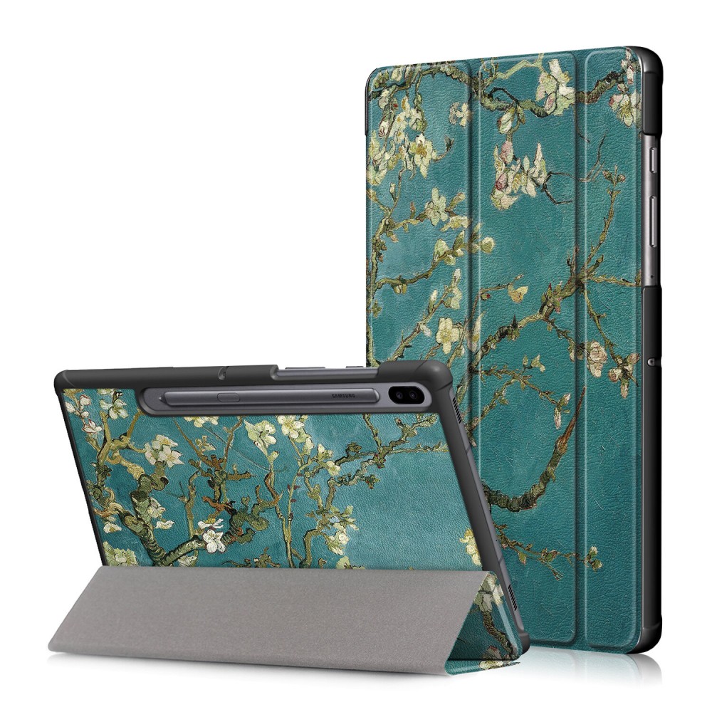Printing Tri-Fold Tablet Case for Samsung Tab S6 10.5 - Apricot Blossom - Apricot Blossom Printing Tri-Fold Tablet Case for Samsung Tab S6 10.5 - Apricot Blossom - Apricot Blossom