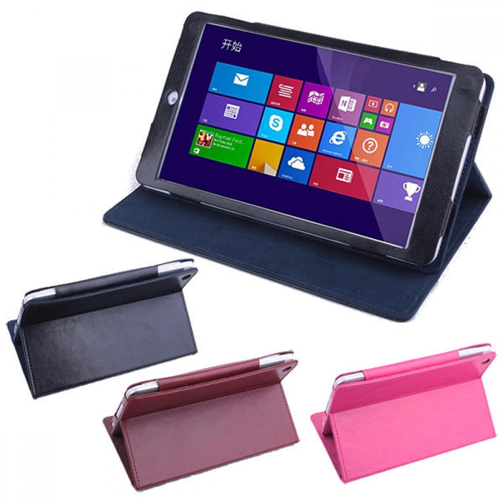 Folding Stand PU Leather Case Cover For Kingsing W8 Tablet - Black Folding Stand PU Leather Case Cover For Kingsing W8 Tablet - Black