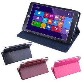 Folding Stand PU Leather Case Cover For Kingsing W8 Tablet - Black