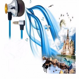 BIDENUO G680 Metal Wire Headset 3.5mm In-ear Earphone for Tablet Phone - Blue